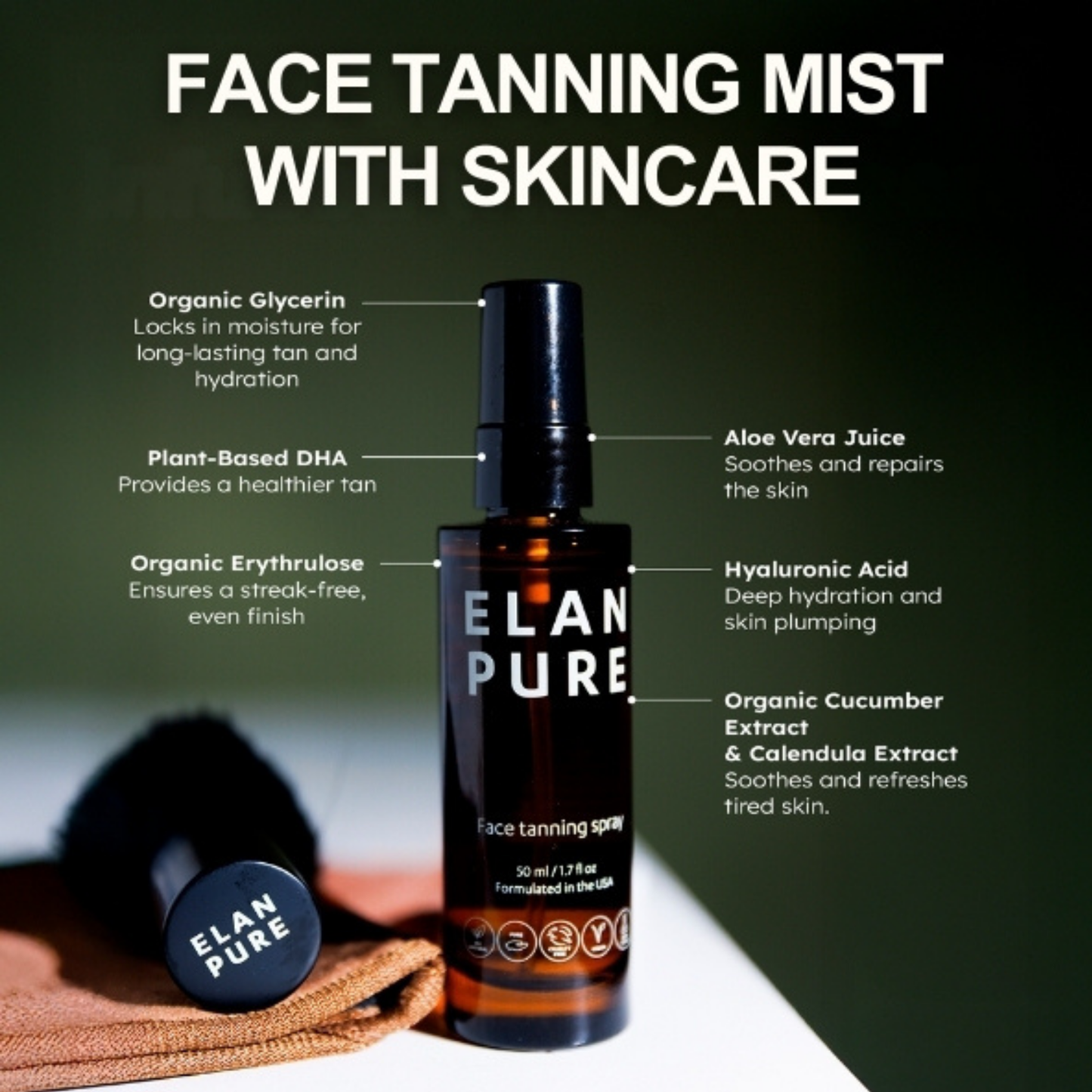 Face Tanning Mist Set (Tanning Brush included)
