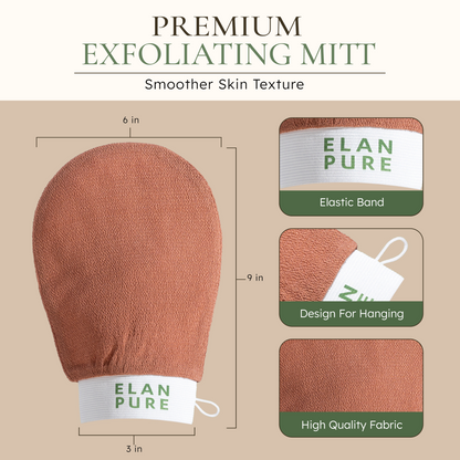 exfoliating mitt showing each angle